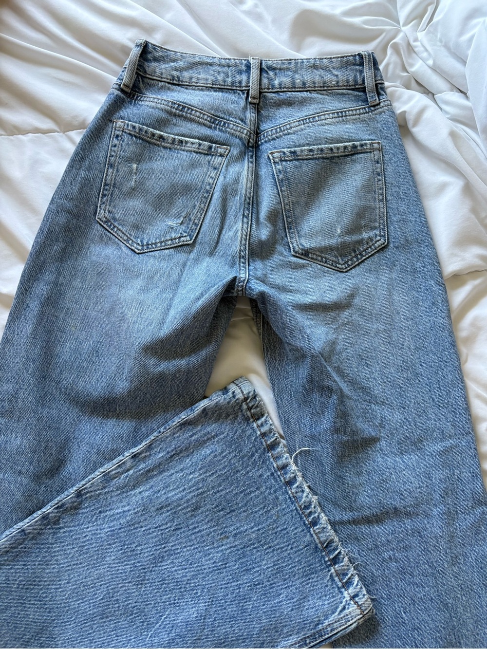 Garage Light Blue Distressed Flare Jeans - Picture 3 of 6